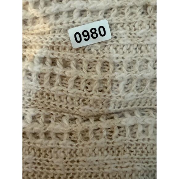 Vintage Y2K Mossimo Crochet Sweater Womens Size XS Ivory Open Knit Elena Gilbert - Picture 10 of 11